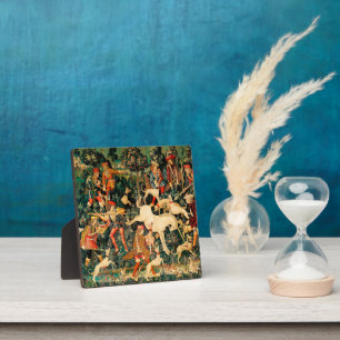 Unicorn Tapestries Mittelalterliche Klassische Ver Fotoplatte