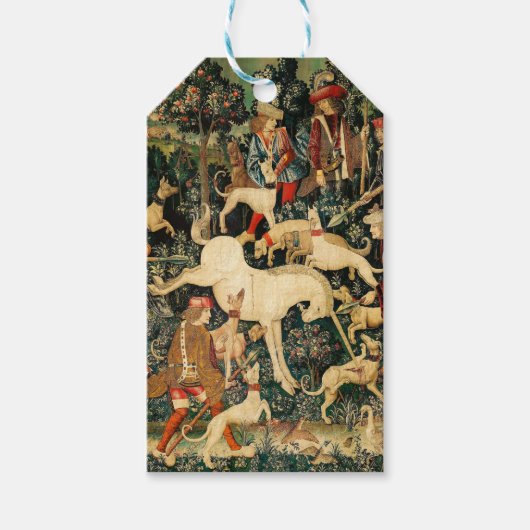 Unicorn Tapestries Mittelalterliche Klassische Ver Geschenkanhänger (Vorderseite)