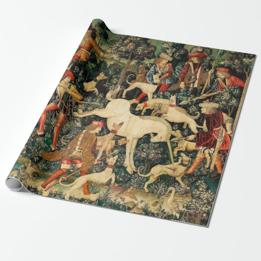 Unicorn Tapestries Mittelalterliche Klassische Ver Geschenkpapier (Ungerollt)