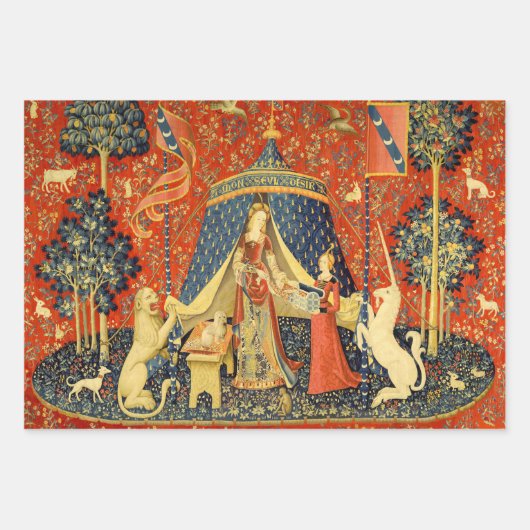 Unicorn Tapestries Mittelalterliche Klassische Ver Geschenkpapier Set (Vorderseite 2)