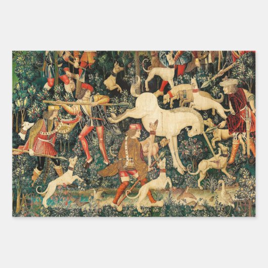 Unicorn Tapestries Mittelalterliche Klassische Ver Geschenkpapier Set (Vorderseite)