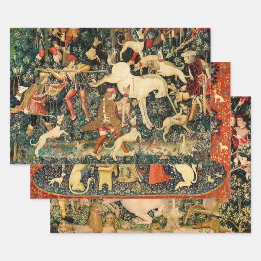 Unicorn Tapestries Mittelalterliche Klassische Ver Geschenkpapier Set (Set)