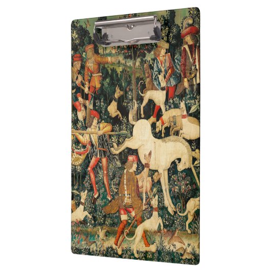 Unicorn Tapestries Mittelalterliche Klassische Ver Klemmbrett (Links)