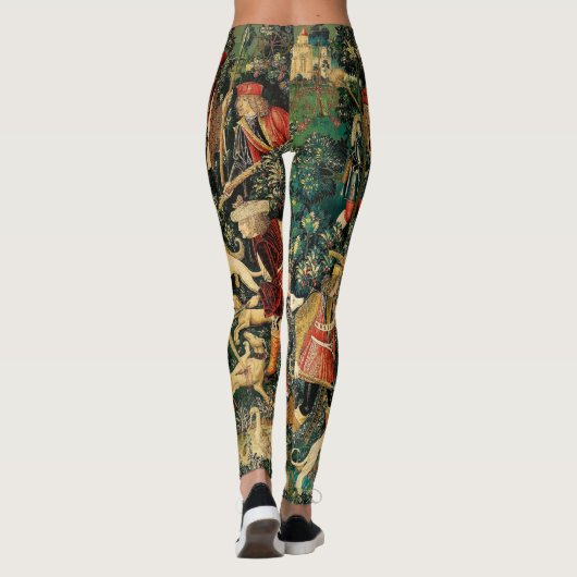 Unicorn Tapestries Mittelalterliche Klassische Ver Leggings (Rückseite)