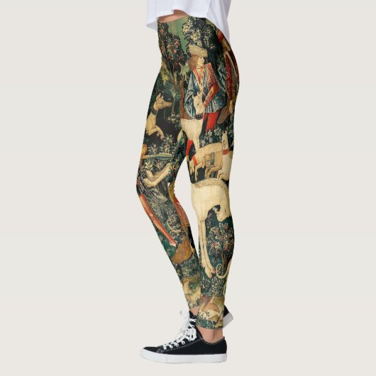 Unicorn Tapestries Mittelalterliche Klassische Ver Leggings (Links)