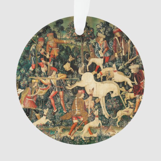 Unicorn Tapestries Mittelalterliche Klassische Ver Ornament (Vorderseite)