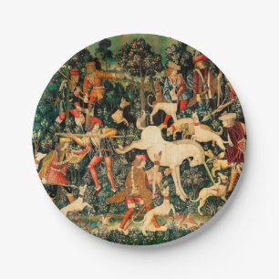 Unicorn Tapestries Mittelalterliche Klassische Ver Pappteller