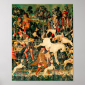 Unicorn Tapestries Mittelalterliche Klassische Ver Poster (Vorne)