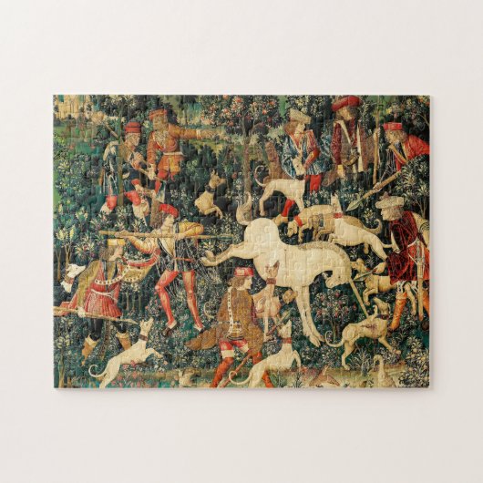 Unicorn Tapestries Mittelalterliche Klassische Ver Puzzle (Horizontal)