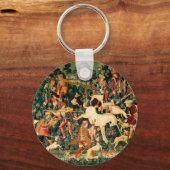 Unicorn Tapestries Mittelalterliche Klassische Ver Schlüsselanhänger (Vorderseite)