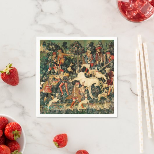 Unicorn Tapestries Mittelalterliche Klassische Ver Serviette (Beispiel)