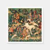 Unicorn Tapestries Mittelalterliche Klassische Ver Serviette (Vorderseite)
