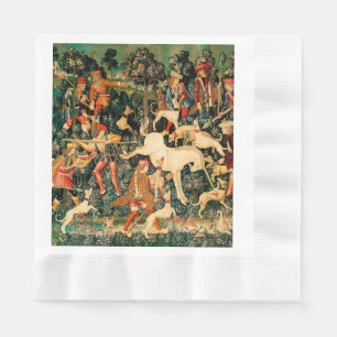 Unicorn Tapestries Mittelalterliche Klassische Ver Serviette