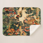 Unicorn Tapestries Mittelalterliche Klassische Ver Sherpadecke (Vorderseite (Horizontal))