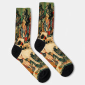 Unicorn Tapestries Mittelalterliche Klassische Ver Socken (Rechts)