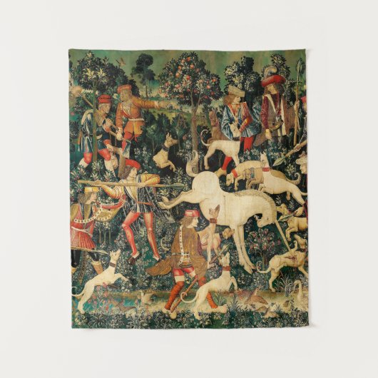 Unicorn Tapestries Mittelalterliche Klassische Ver Wandteppich (Vorderseite)