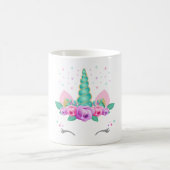 Unicorn-Tasse, Glitzerunicorn-Tasse, BlumenUnicorn Kaffeetasse (Mittel)