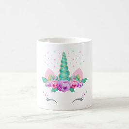 Unicorn-Tasse, Glitzerunicorn-Tasse, BlumenUnicorn Kaffeetasse