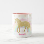 Unicorn-Tasse, Glitzerunicorn-Tasse Zweifarbige Tasse (Mittel)
