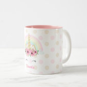 Unicorn-Tasse, Glitzerunicorn-Tasse Zweifarbige Tasse (VorderseiteRechts)