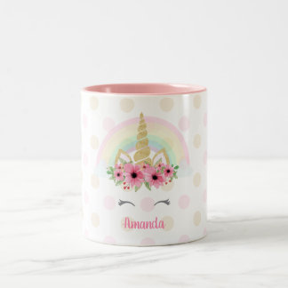 Unicorn-Tasse, Glitzerunicorn-Tasse Zweifarbige Tasse