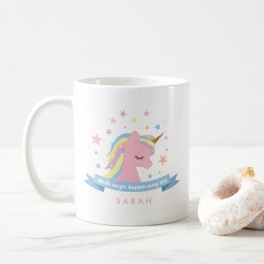 Unicorn-Tasse - "lassen Sie Magie geschehen jeder Kaffeetasse (Mit Donut)