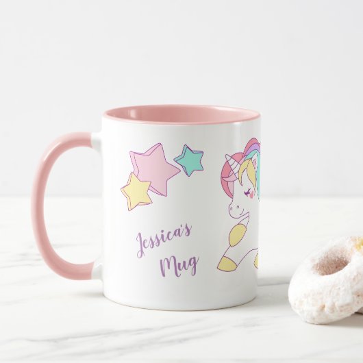 Unicorn-Tasse Tasse (Mit Donut)
