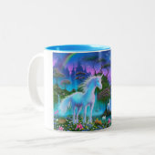 Unicorn-Tasse (weißer Griff) Zweifarbige Tasse (Vorderseite Links)