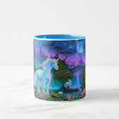 Unicorn-Tasse (weißer Griff) Zweifarbige Tasse (Mittel)