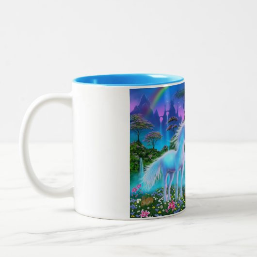 Unicorn-Tasse (weißer Griff) Zweifarbige Tasse (Links)