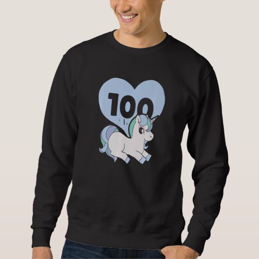 Unicorn  Teacher Student 100 Days Of School Sweatshirt (Vorderseite)