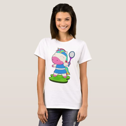 Unicorn Tennis Tennis racket T-Shirt (Vorne ganz)
