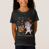 Unicorn Thanksgiving Shirt For Girls Pilgrim Hat (Vorderseite)