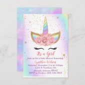 Unicorn-Thema Einladung (Vorne/Hinten)