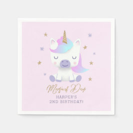 Unicorn Thema Geburtstagsparty Serviette