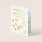 Unicorn Theme Frohe Weihnachten Folienkarte (Vorderseite)