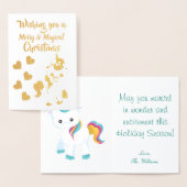 Unicorn Theme Frohe Weihnachten Folienkarte (Anzeige)
