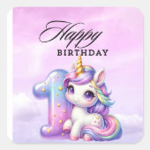 Unicorn Theme Geschenkaufkleber Quadratischer Aufkleber (Vorderseite)