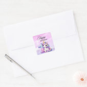 Unicorn Theme Geschenkaufkleber Quadratischer Aufkleber (Umschlag)