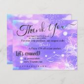 Unicorn Theme - Vielen Dank für Ihre Bestellkarte Dankeskarte (Vorne/Hinten)