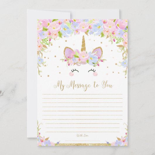 Unicorn Time Kapselnachricht an Sie Blank Cards Einladung (Vorderseite)