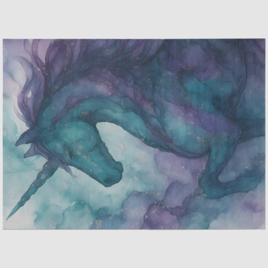 Unicorn Tissue - Alcohol Ink Style Seidenpapier (Vorderseite)