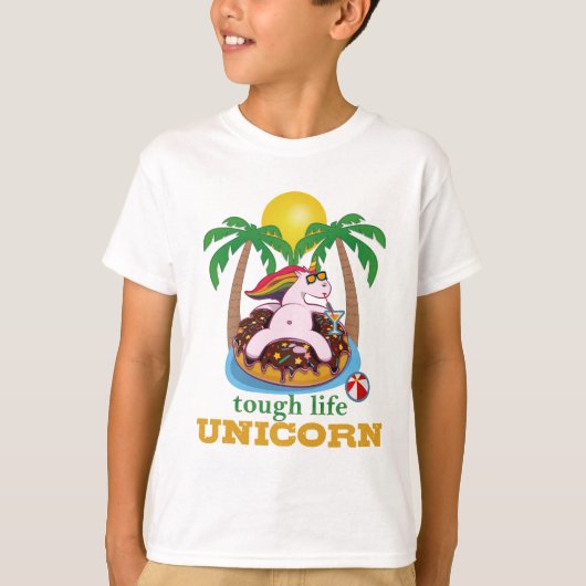UNICORN TOUGH LEBENSFARBENE FUNNY UNICORN T-Shirt (Vorderseite)