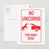 Unicorn Tow Away Zone Postkarte (Vorne/Hinten)