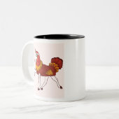 Unicorn Turkey Costume Zweifarbige Tasse (Vorderseite Links)