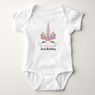 Unicorn Tutu Bodysuit 1. Geburtstag Party Outfit Baby Strampler