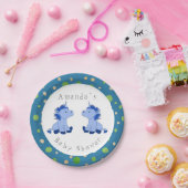 Unicorn Twin Boy Baby Dusche Party Pappteller (Party)