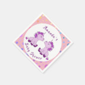 Unicorn Twin Girl Baby Shower Party Serviette (Ecke)