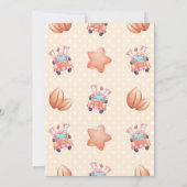 Unicorn Twin Girls Baby Dusche Pink Drive Through Einladung (Rückseite)