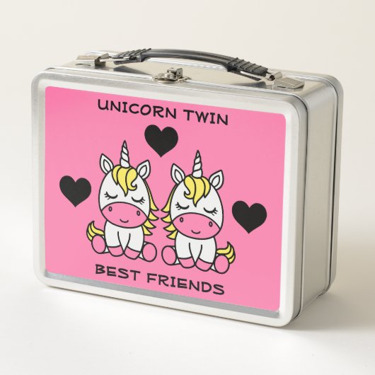 Unicorn Twin Sister Metall Brotdose (Vorderseite)